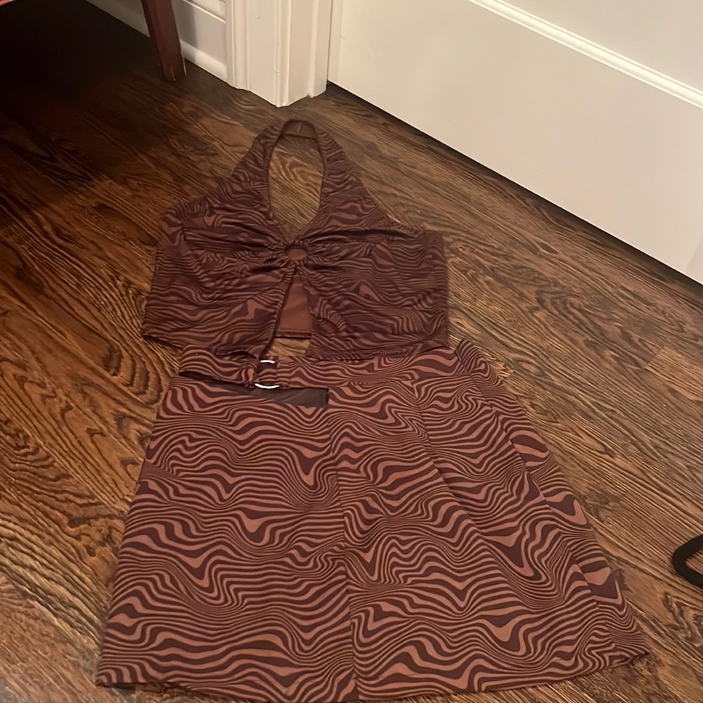 Halter top + skirt matching set